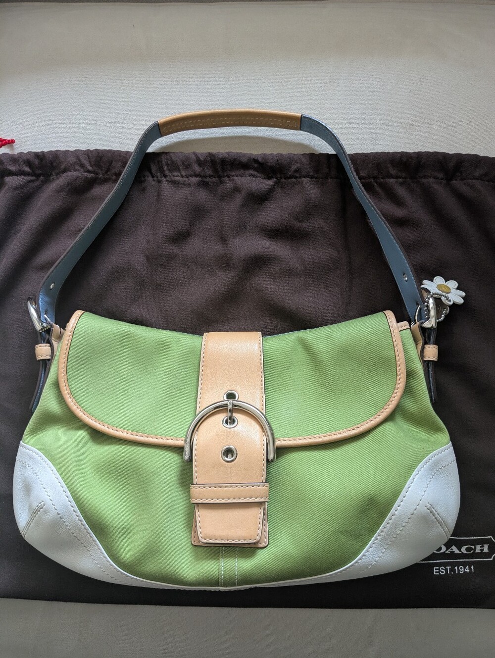 RARE Vintage Coach Green Apple Soho Bag with Original Charms